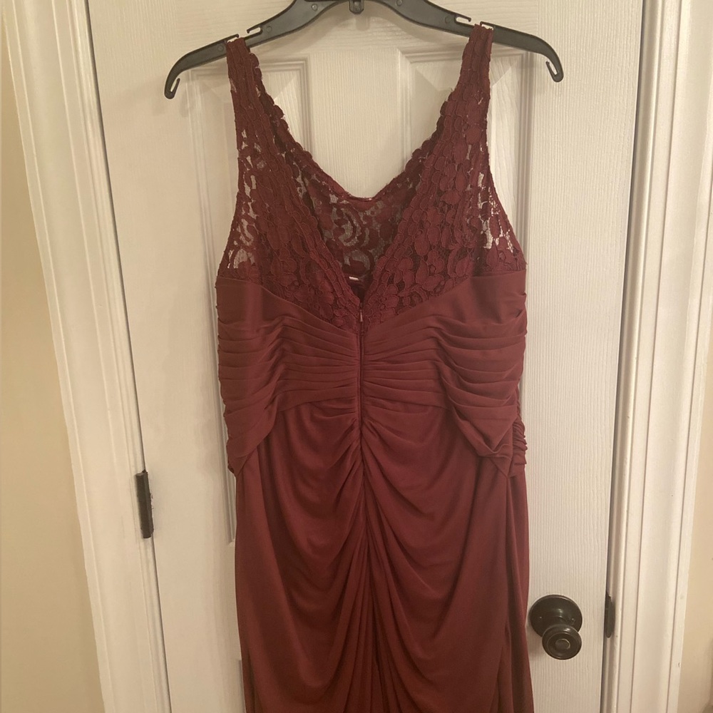 David’s Bridal Wine-colored Bridesmaid Dress